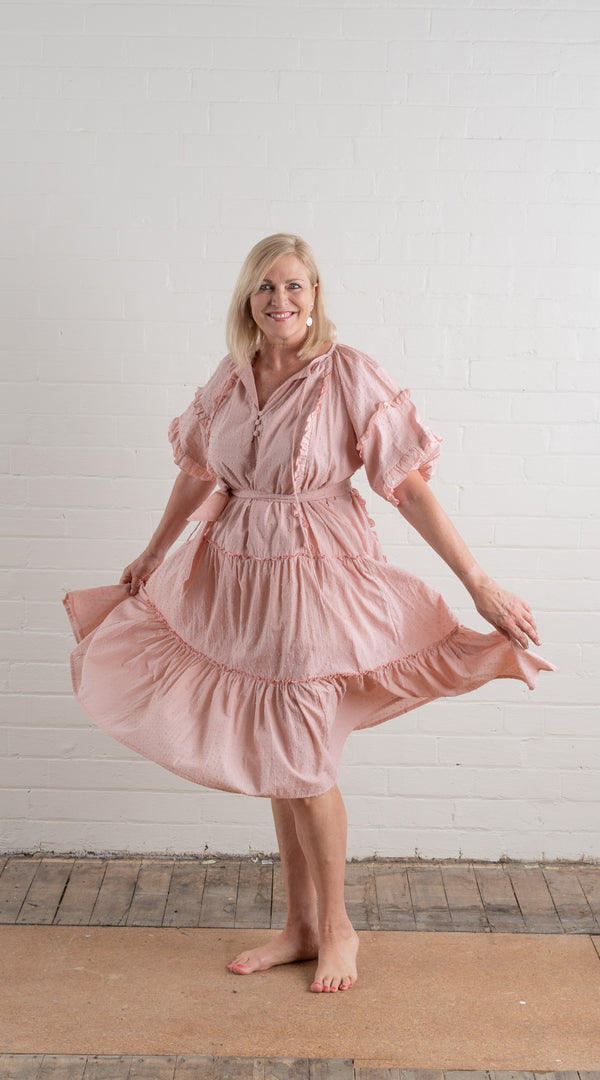 House of Lacuna ~ Summer Florence Dress in dusty pink