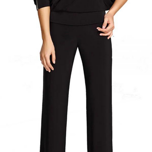 Frank Lyman ~ Wide Leg Black Knit Pant