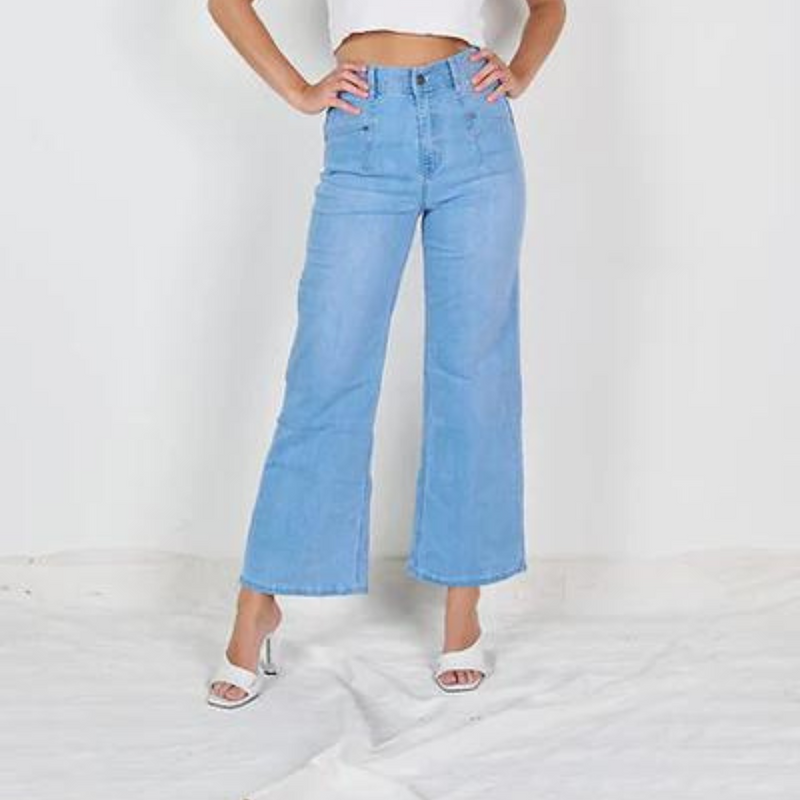 DENIM ~ Wide Leg Sky Blue Denim