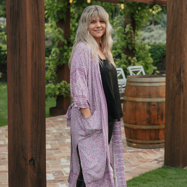 JAASE ~ Lilac Skies Print Kelle Kimono