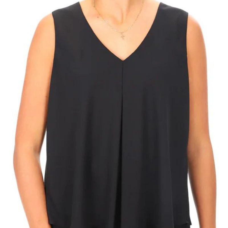 Frank Lyman ~ Black Woven Double Layer Cami Top