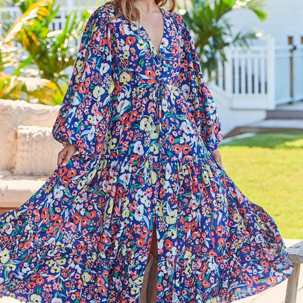 JAASE ~ Carnation Print Teresa Maxi