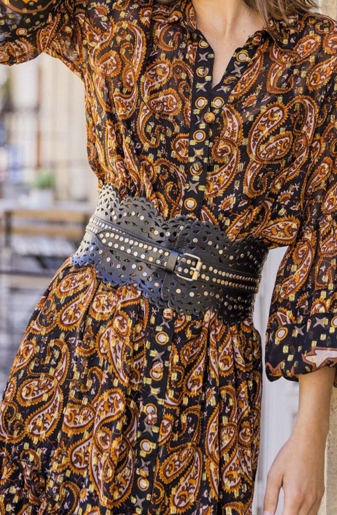 Miss June Paris ~ Bohemian Leather Weave with stone BELTS