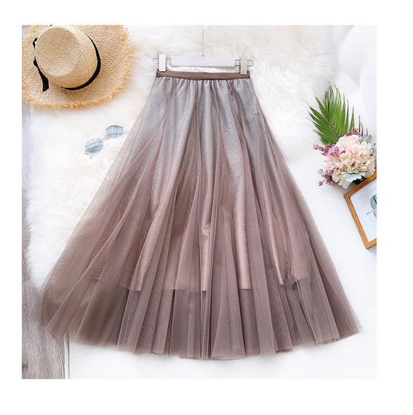 Tulle Skirt ~ Silver Sparkle Full Rounded