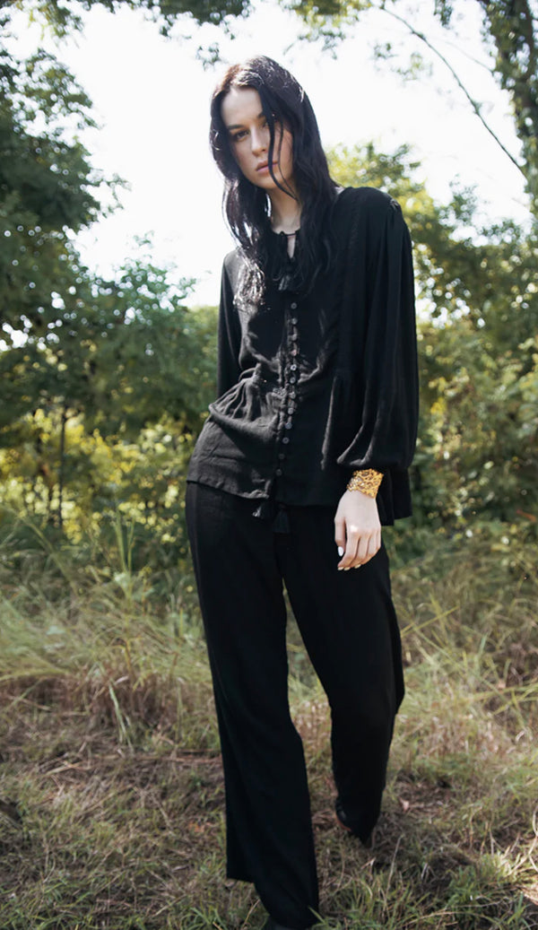 Tulle + Batiste ~ Sharon Boho Blouse in black lace