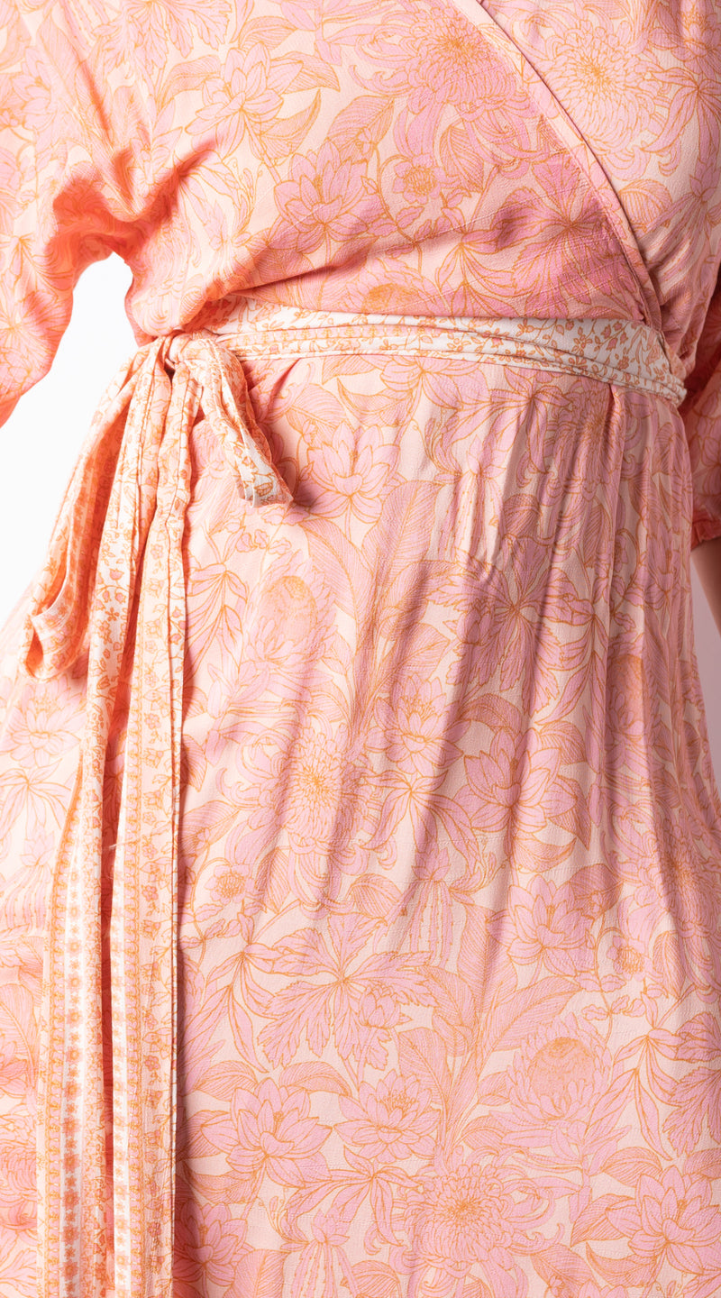 House of Lacuna ~ Daisey Wrap Dress Peachy
